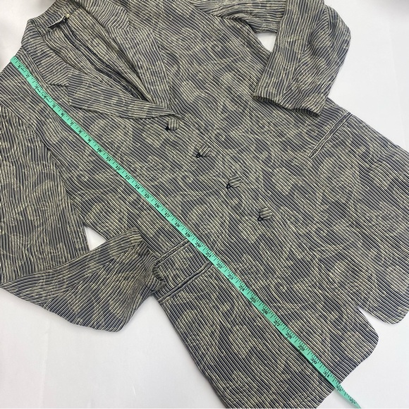 Giorgio Armani Le Collezioni Vintage Striped Blue Floral Embossed Jacket Blazer - Picture 5 of 10